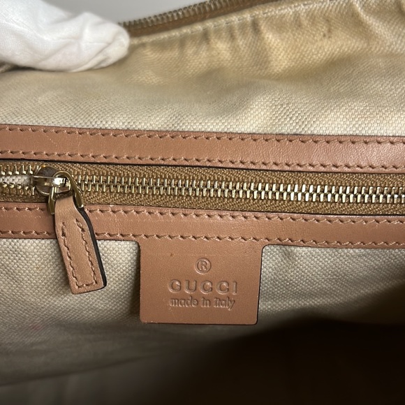 SOLD - Gucci Boston bag pink and burgundy stripe - Picture 9 of 16